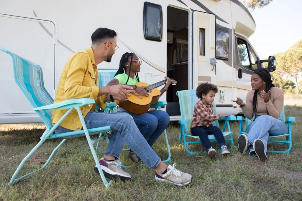 Top 8 essential camping tips in 2026 showing RV safety, packing, setup, planning, and campground preparation advice for campers